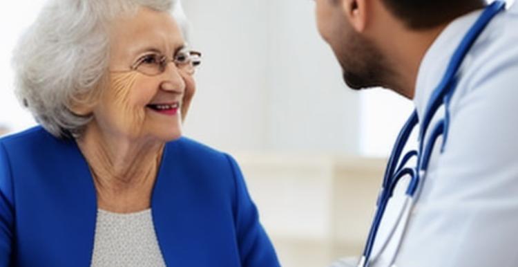 Patient talking to GP